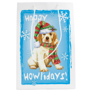 Bolsa De Regalo Mediana Happy Howlidays Clumber Spaniel