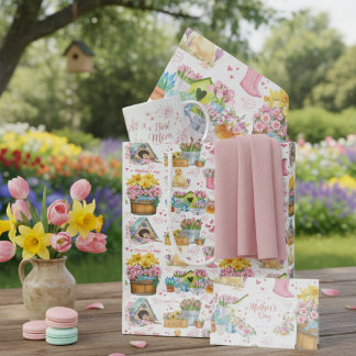 Bolsa De Regalo Mediana Happy Mother’s Day Floral Spring Garden