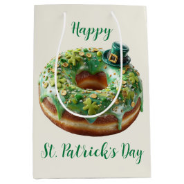 Bolsa De Regalo Mediana Happy St. Patrick’s Day Donut with Leprechaun Hat