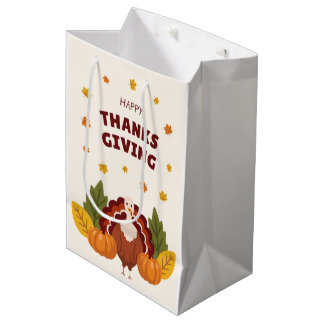 Bolsa De Regalo Mediana Happy Thanksgiving Autumn Pumpkin