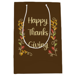 Bolsa De Regalo Mediana Happy Thanksgiving - Brown theme