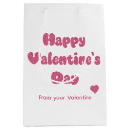 Bolsa De Regalo Mediana Happy Valentine's Day Glitter