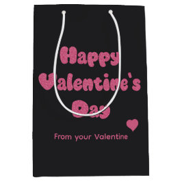 Bolsa De Regalo Mediana Happy Valentine's Day Glitter