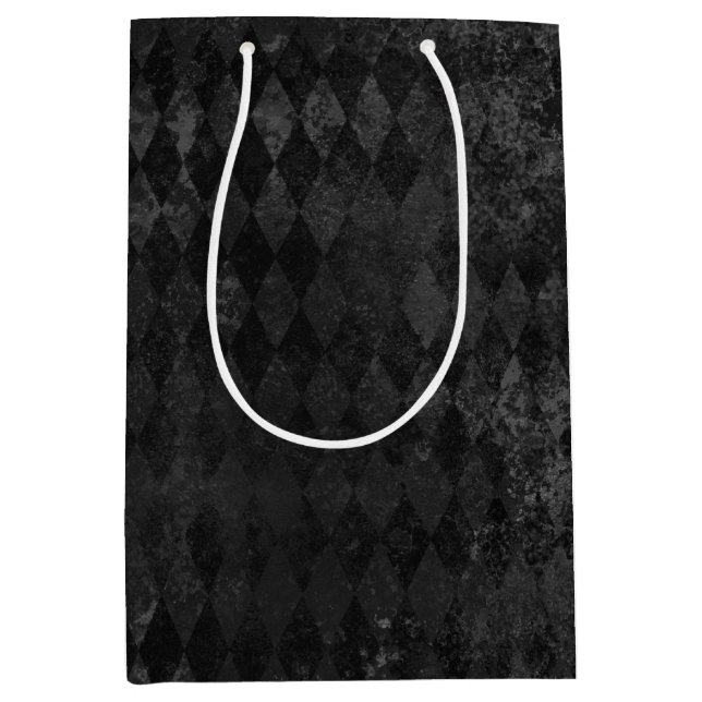 Bolsa De Regalo Mediana Harlequin negro vintage (Anverso)