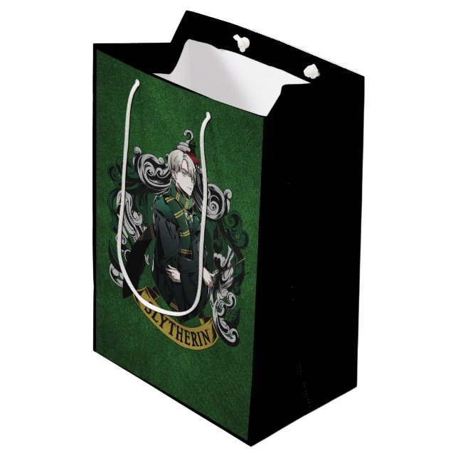 Bolsa De Regalo Mediana HARRY POTTER™ | Anime Draco Malfoy House Escudo (Angulo Anverso)