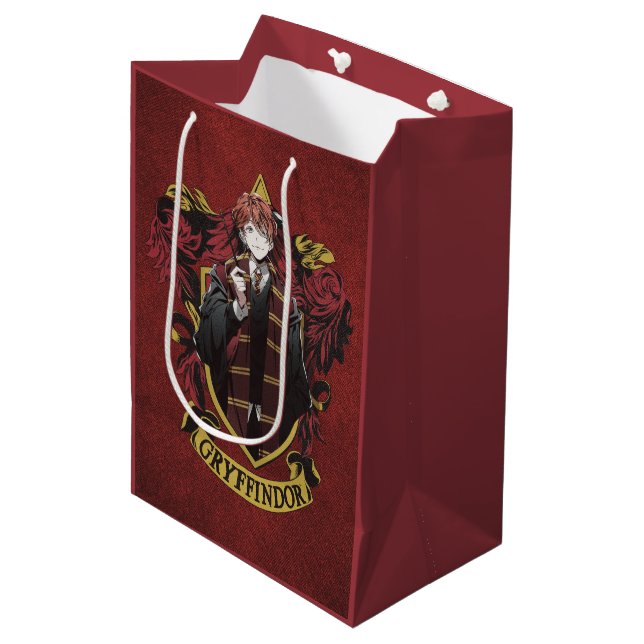 Bolsa De Regalo Mediana HARRY POTTER™ | Anime Ron Weasley House Escudo (Angulo Anverso)