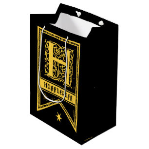 Bolsa De Regalo Mediana Harry Potter Bandera de Monograma de Hufflepuff