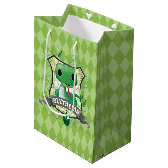 Bolsa De Regalo Mediana Harry Potter | Encantador Escudo SLYTHERIN™ (Angulo Anverso)