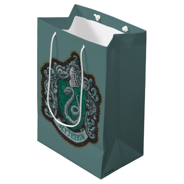 Bolsa De Regalo Mediana Harry Potter | Escudo Retro Mighty Slytherin (Angulo Anverso)