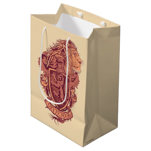 Bolsa De Regalo Mediana Harry Potter | Gryffindor Lion Escudo (Angulo Anverso)