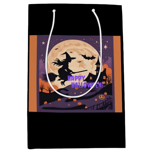 Bolsa De Regalo Mediana Haunted Night Witch's Flight (Anverso)
