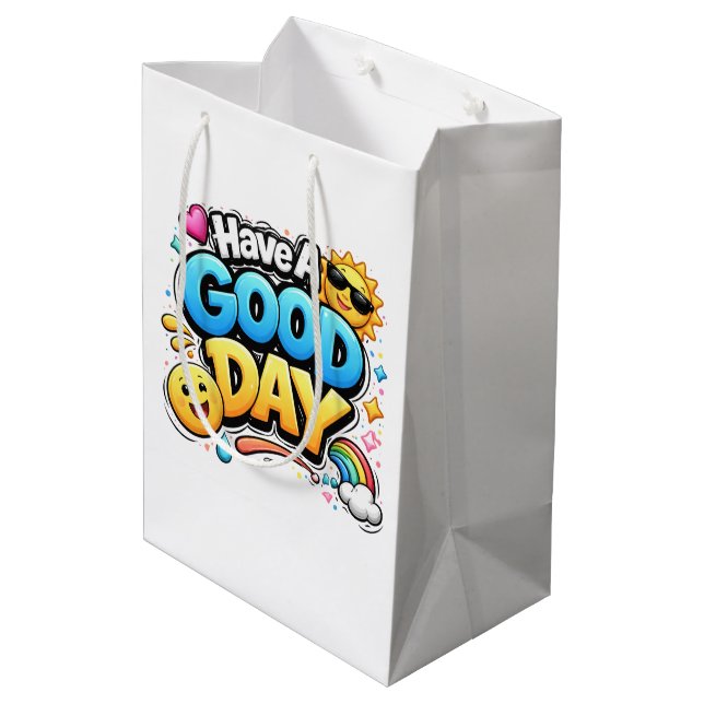 Bolsa De Regalo Mediana Have a Good Day Gift Bag – Cute Positive Quote  (Angulo reverso)