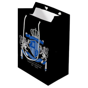 Bolsa De Regalo Mediana Haz que tu propio escudo de armas sea blanco de le