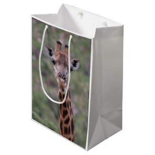 Bolsa De Regalo Mediana Headshot de la jirafa