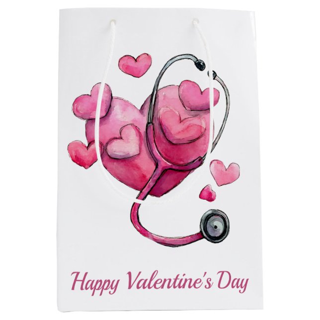 Bolsa De Regalo Mediana Healing Hearts Valentine Design (Anverso)