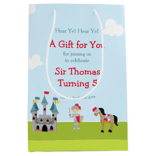 Bolsa De Regalo Mediana Hear Ye Blonde Cute Knight Birday Party
