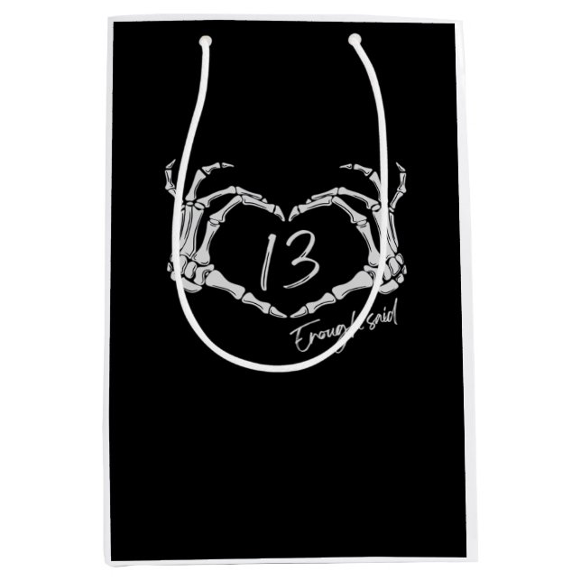 Bolsa De Regalo Mediana Heart Skeleton Hand Classic (Anverso)