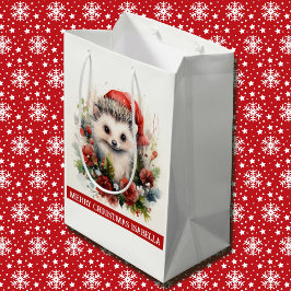 Bolsa De Regalo Mediana Hedgehog Agregar Navidades de la clase de nombre d