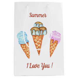 Bolsa De Regalo Mediana Helado Cream Te Amo Un Verano Agradable
