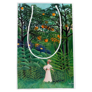 Bolsa De Regalo Mediana Henri Rousseau - Mujer caminando en un bosque exót