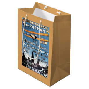 Bolsa De Regalo Mediana Henry Farman vuela el poster del promo del hombre