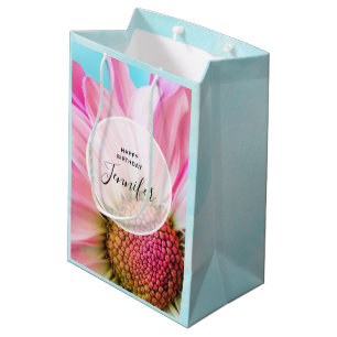 Bolsa De Regalo Mediana Hermosa flor rosa cercana foto
