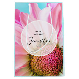 Bolsa De Regalo Mediana Hermosa flor rosa cercana foto