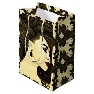 Bolsa De Regalo Mediana Hermosa mujer afroamericana con locs