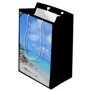 Bolsa De Regalo Mediana Hermosa playa tropical turquesa