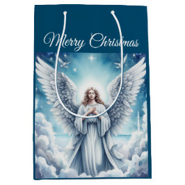 Bolsa De Regalo Mediana Hermoso Ángel del Guardián Blanco