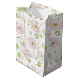 Bolsa De Regalo Mediana Hermoso Cumpleaños de Boda con Flores Rosadas y Me