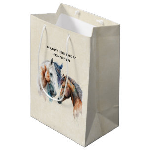 Bolsa De Regalo Mediana Hermoso estilo Caballos de estilo Boho Occidental