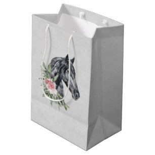 Bolsa De Regalo Mediana Hermoso retrato de cabeza de caballo