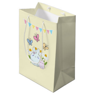 Bolsa De Regalo Mediana Hermosos conejitos con martillos de primavera y ma