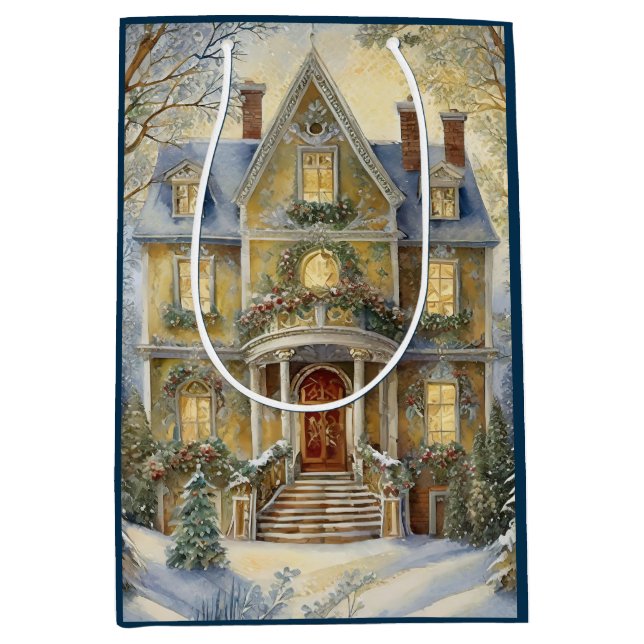 Bolsa De Regalo Mediana Hermosos Navidades de Victoria (Anverso)