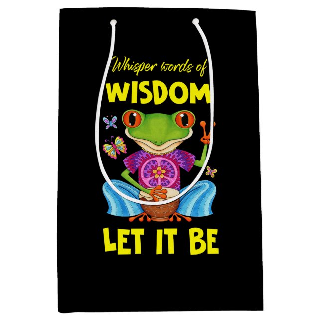 Bolsa De Regalo Mediana Hippie Let It Be Frog (Anverso)