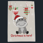 Bolsa De Regalo Mediana Hippo Merry Christmas Winter Animals Hippos Medium<br><div class="desc">The hippo to softness with fair lights. Funny animals with gifts and snow to the holidays. Also funny for Christmas in July. Hippos are sweet animals and perfect for Christmas.</div>
