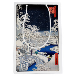 Bolsa De Regalo Mediana Hiroshige Utagawa - Puente de tambor en Meguro