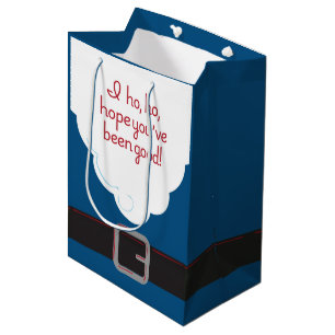 Bolsa De Regalo Mediana Ho Ho Esperanza Has Sido Bueno - Cobalto Azul