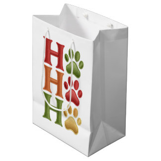 Bolsa De Regalo Mediana Ho Ho Ho Dog Paws