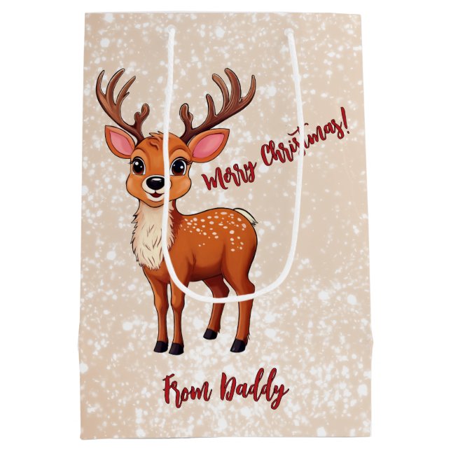 Bolsa De Regalo Mediana ¡Ho-Ho-Ho! Es un reno (Reverso)