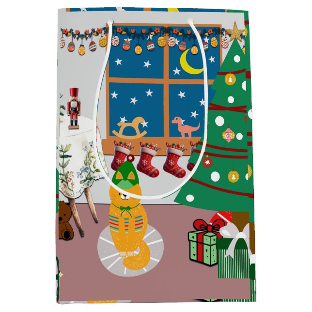 Bolsa De Regalo Mediana Hogar para el Ilustracion de vacaciones (Anverso)