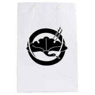 Bolsa De Regalo Mediana Hoja de ginkgo en forma de grulla en círculo