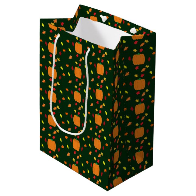 Bolsa De Regalo Mediana Hojas de caída de calabaza (Angulo Anverso)