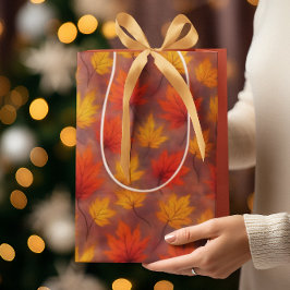 Bolsa De Regalo Mediana Hojas de cascada rusticas para caídas - Foliage de