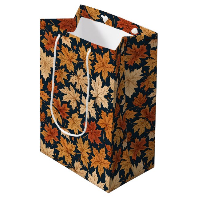 Bolsa De Regalo Mediana Hojas de cosecha de otoño (Angulo Anverso)