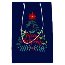 Bolsa De Regalo Mediana Hojas de follaje de navidades