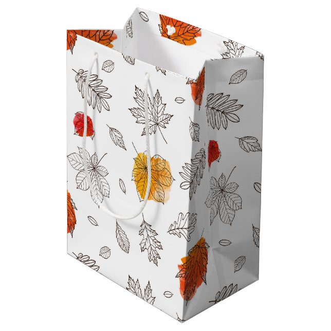 Bolsa De Regalo Mediana Hojas de Otoño (Angulo reverso)