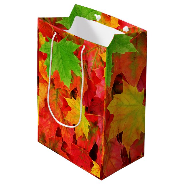 Bolsa De Regalo Mediana Hojas de otoño (Angulo Anverso)