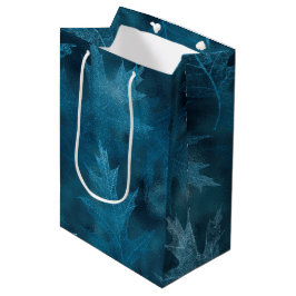 BOLSA DE REGALO MEDIANA HOJAS DE OTOÑO AZUL FALL